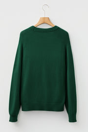 Blackish Green MERRY Letter Pattern Christmas Raglan Sleeve Sweater