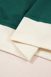 Conjunto de 2 piezas de camiseta y falda con hombros caídos y borde en bloques de color Evergreen