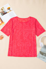 Red Western Girls Mesh T Shirt