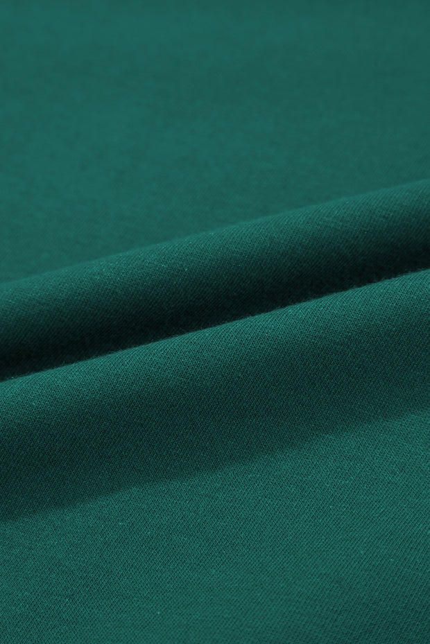 Conjunto de 2 piezas de camiseta y falda con hombros caídos y borde en bloques de color Evergreen