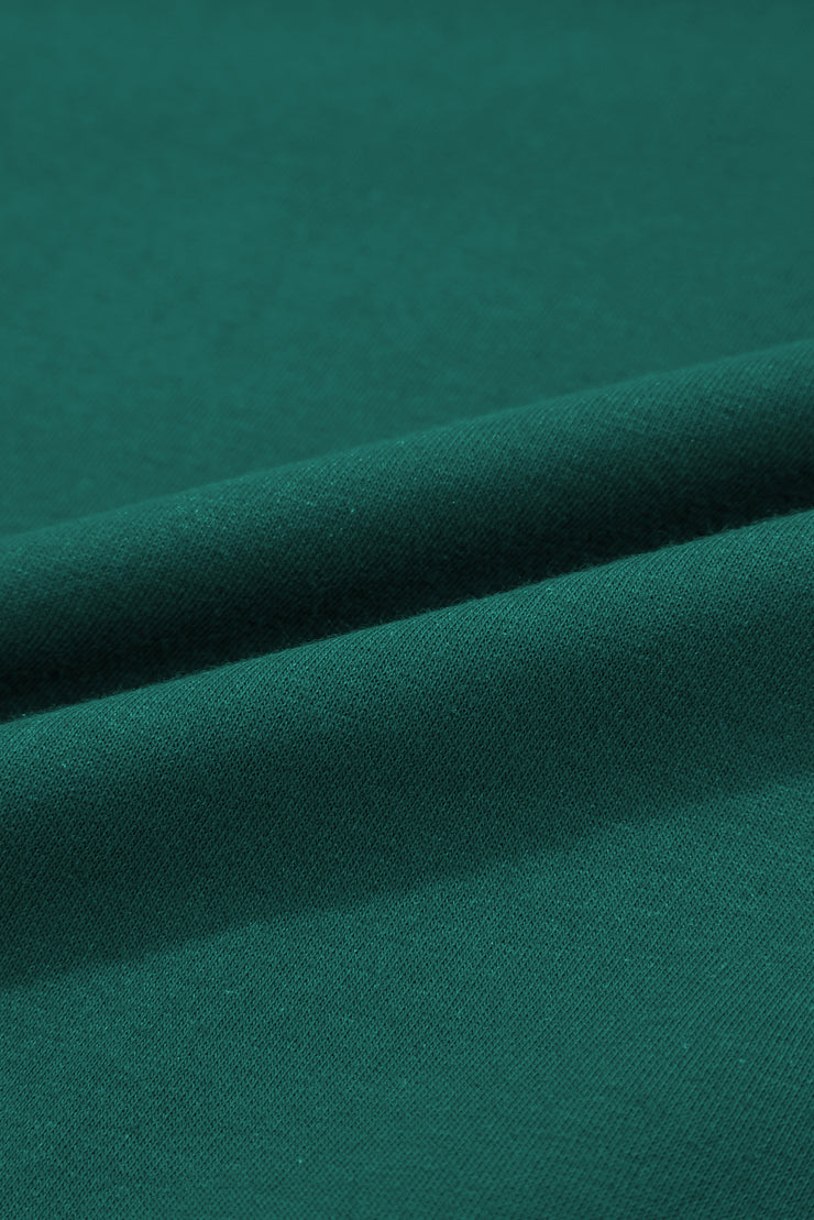 Conjunto de 2 piezas de camiseta y falda con hombros caídos y borde en bloques de color Evergreen