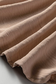 Smoke Gray Deep V Neck Bubble Sleeve Smocked Mini Dress