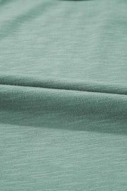 Mist Green Metallic Sheen Edge Scoop Neck Tank Top