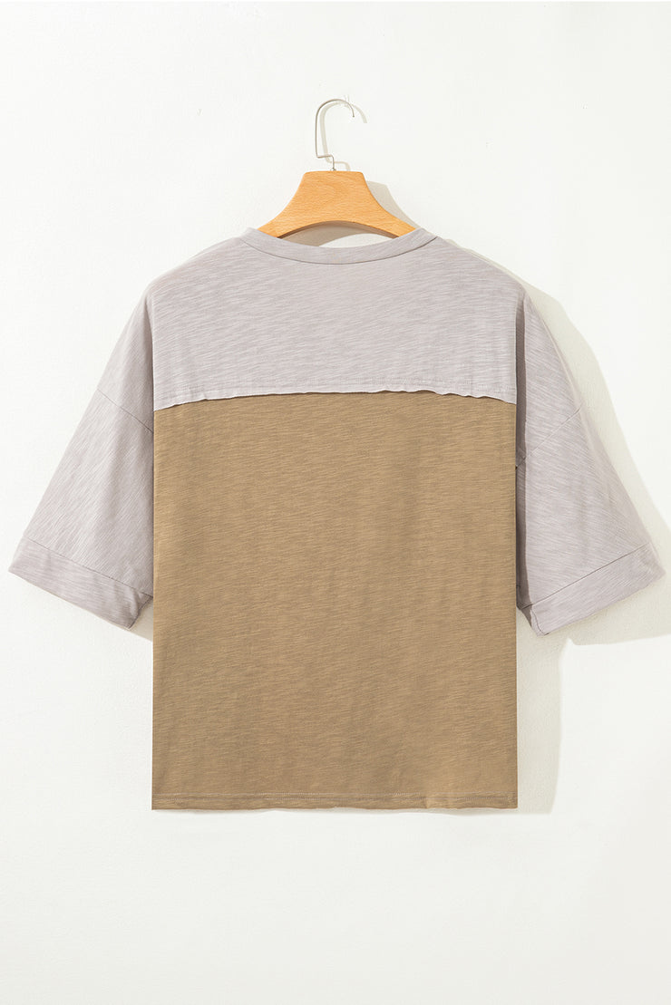 Green Flower Patched Exposed Seam Bracelet Sleeve Oversized T Shirt