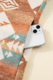 Khaki Quarter Zip Elastic Cuffs Aztec Sweatshirt