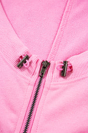 Bonbon Checkered Patchwork Kangaroo Pocket Half Zipper Hoodie