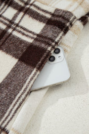 Multicolour Plaid Patchwork Side Pockets Buttoned Shacket