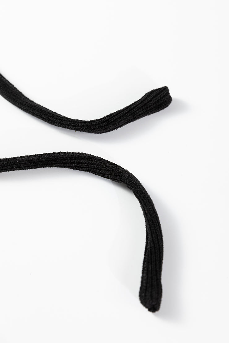 Black Solid Color Textured Knit Drop Shoulder Pullover Drawstring Shorts Set