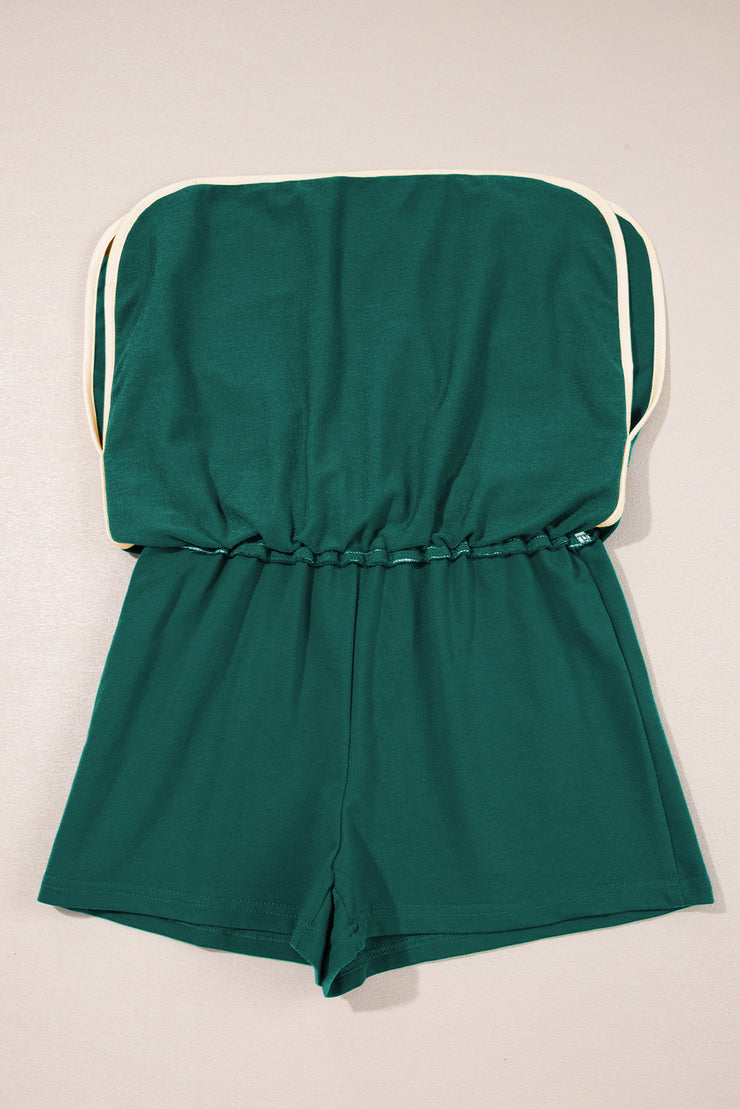 Conjunto de 2 piezas de camiseta y falda con hombros caídos y borde en bloques de color Evergreen