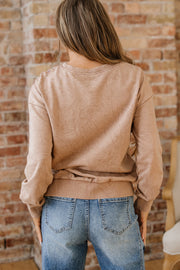 DUNE saved by grace Letter Embroidery Mineral Wash Loose Sweatshirt