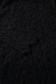 Black Flower Lace See Through Mock Neck Long Sleeve Top