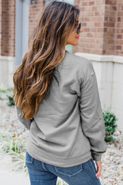 Gray Solid Classic Crewneck Pullover Sweatshirt