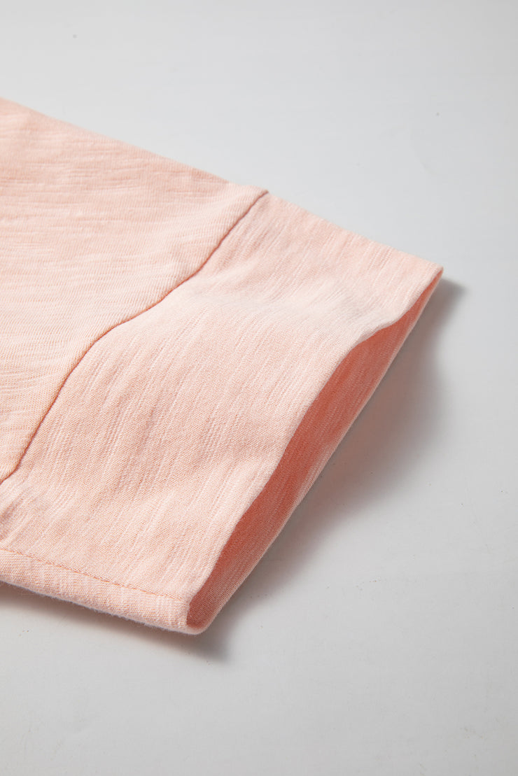 Haut-bas surdimensionné à coutures apparentes et patchwork de fleurs roses