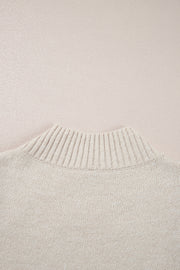 Parchment Pearl Beaded High Neck Bodycon Sweater Dress