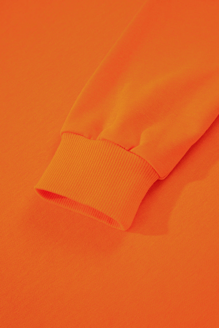 Orange Varsity Stripe Detail Drop Shoulder Pullover Mini Skirt Set