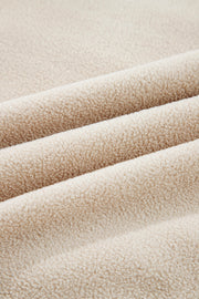 Parchment Fleece Colorblock Patchwork Zipped Neck Pullover Sweatshirt