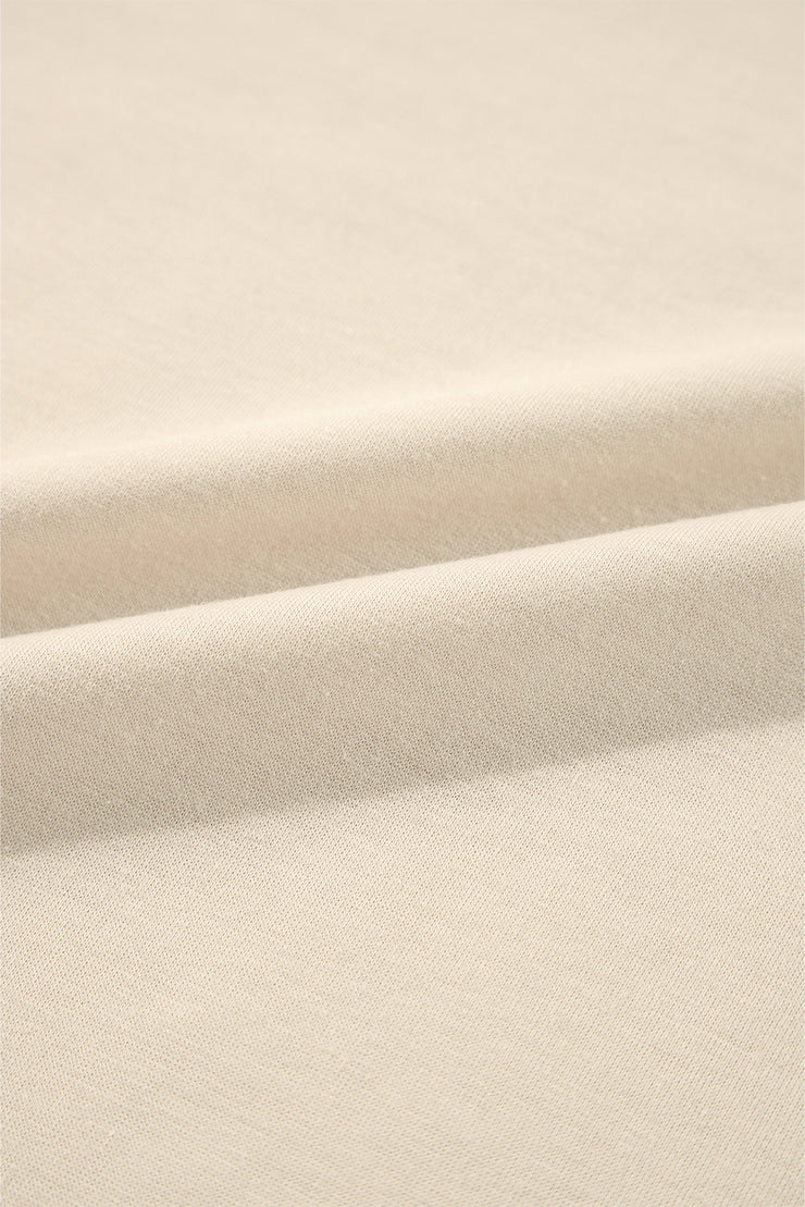 Jet Stream Solid Color Ruffled Shoulder Long Sleeve Blouse