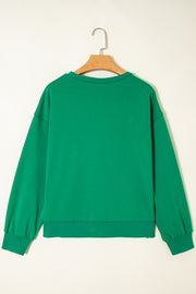 Sea Green HOLLY JOLLY Towel Embroidered Christmas Holiday Sweatshirt