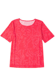 Red Western Girls Mesh T Shirt