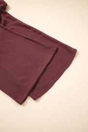 Red Dahlia Solid Color Ribbed Ruffle Tank Top and Pants Set