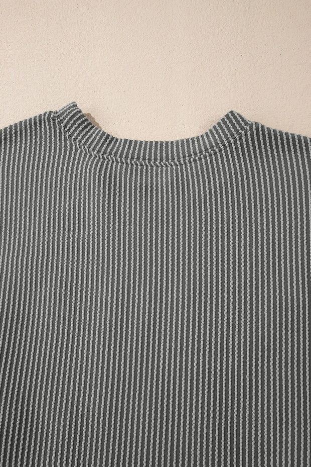 Dark Grey Corded GAME DAY Graphic Long Sleeve Crewneck Top