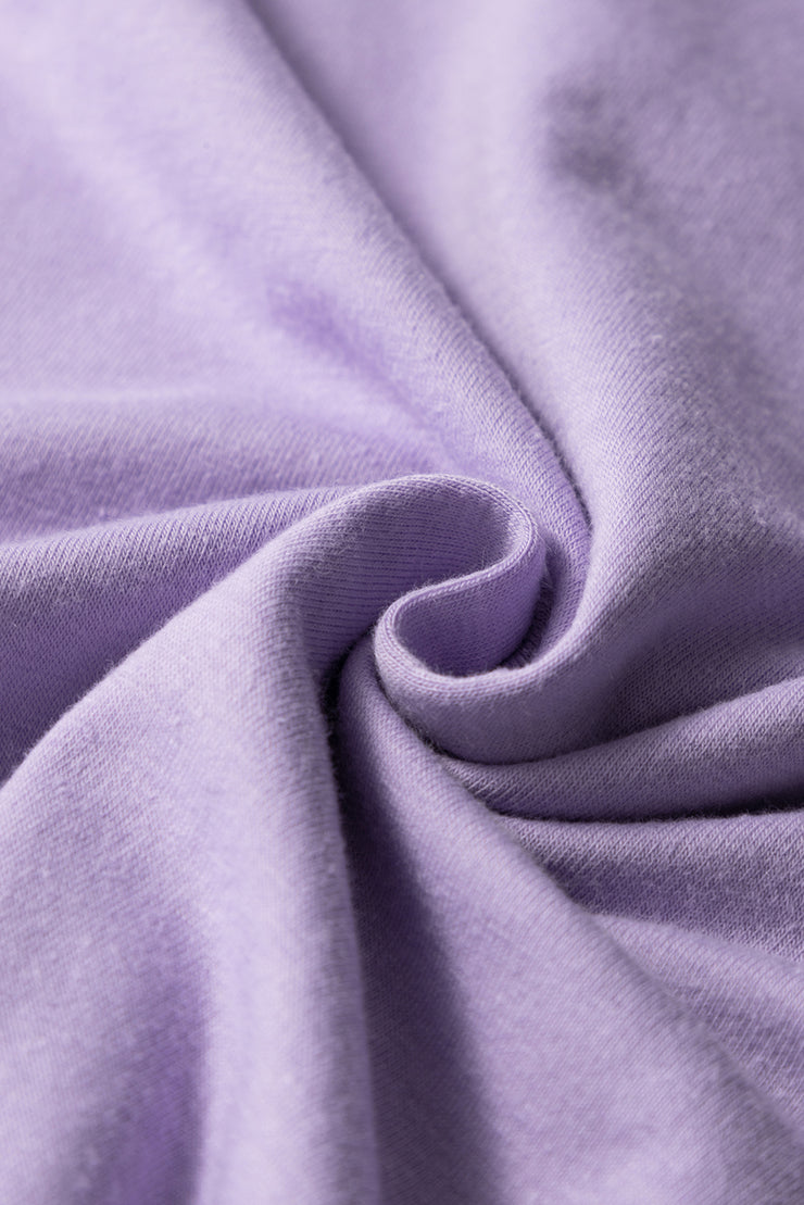 Wisteria Casual Plain Crew Neck Tee