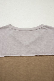 Green Flower Patched Exposed Seam Bracelet Sleeve Oversized T Shirt