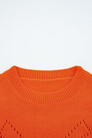 Flamingo Halloween Spooky Face Hollowed Pattern Casual Sweater