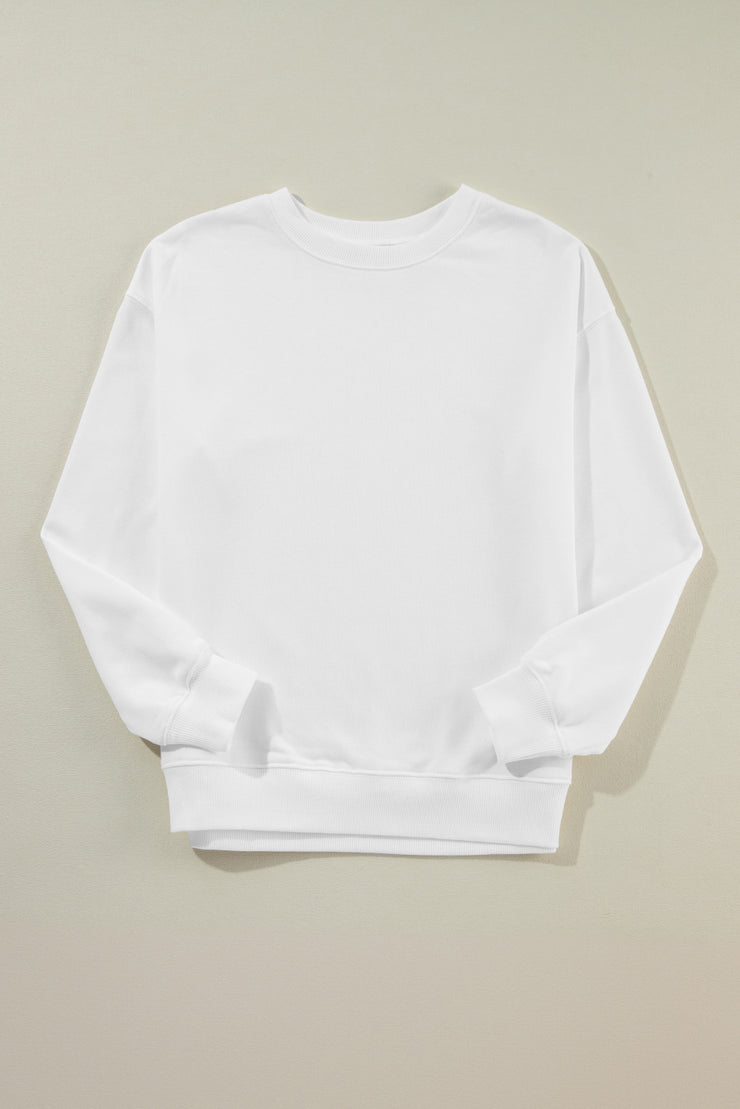 Solid Classic Crewneck Pullover Sweatshirt