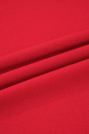 Fiery Red Varsity Stripe Detail Drop Shoulder Pullover Mini Skirt Set