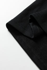 Black Leopard Print Patchwork Varsity Raglan Sleeve Sweatshirt Dress