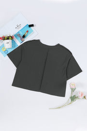 Camiseta gráfica de moda occidental gris CONFIAMOS EN DOLLY