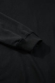 Black Solid Classic Crewneck Pullover Sweatshirt