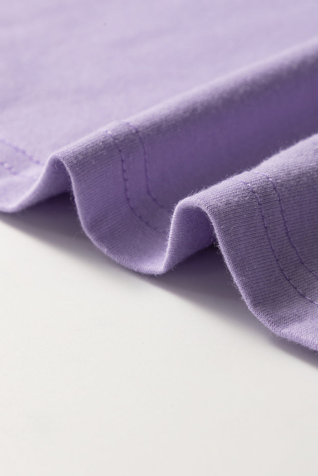 Wisteria Casual Plain Crew Neck Tee