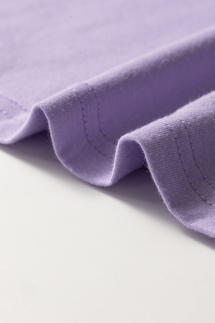 Wisteria Casual Plain Crew Neck Tee