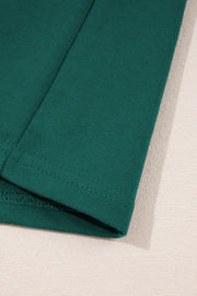 Conjunto de 2 piezas de camiseta y falda con hombros caídos y borde en bloques de color Evergreen