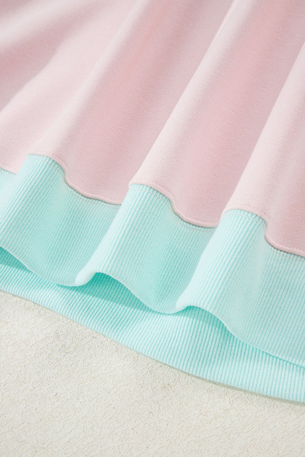 Delicacy Striped Colorblock Patchwork Drop Shoulder Sweatshirt