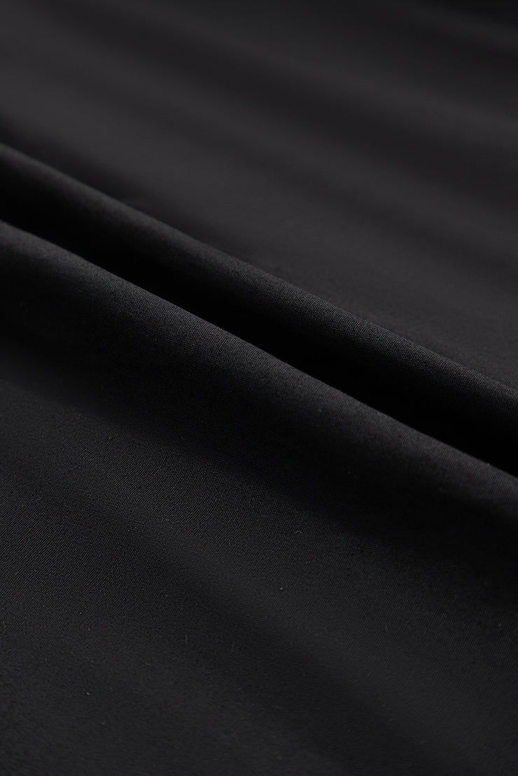 Black Contrast Ricrac Trim Ruffled V Neck Peplum Top