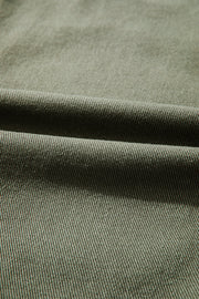 Smoke Green Patched Pocket Collared Button Front Boyfriend Denim Jacket