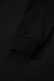 Black Varsity Striped Sleeve Drop Shoulder Sweatshirt and Short Set