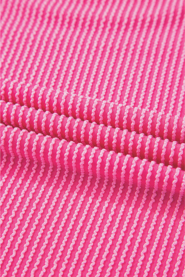 Camiseta de cuello redondo con bloques de color y cordón multicolor