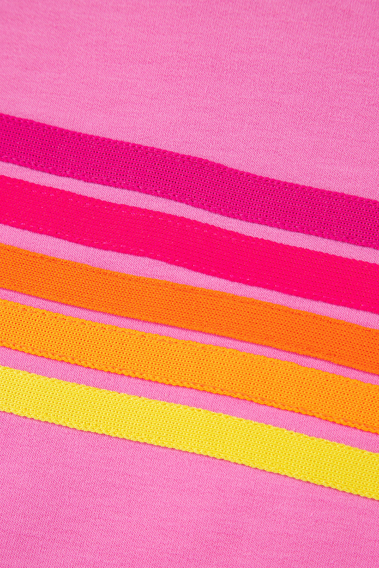 Camiseta informal con parche frontal a rayas Bonbon