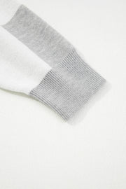 Gray Plus Size Checkered Pattern Button Polo Collar Split Sweater