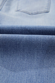 Beau Blue Mineral Wash Raw Hem High Waist Flared Jeans