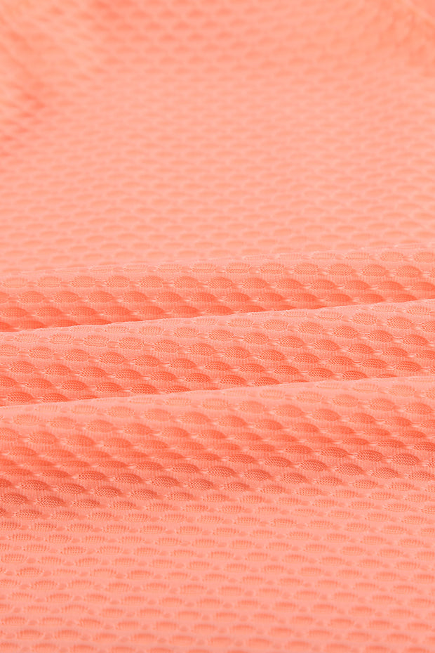 Orange Printed Splicing Racerback Tankini