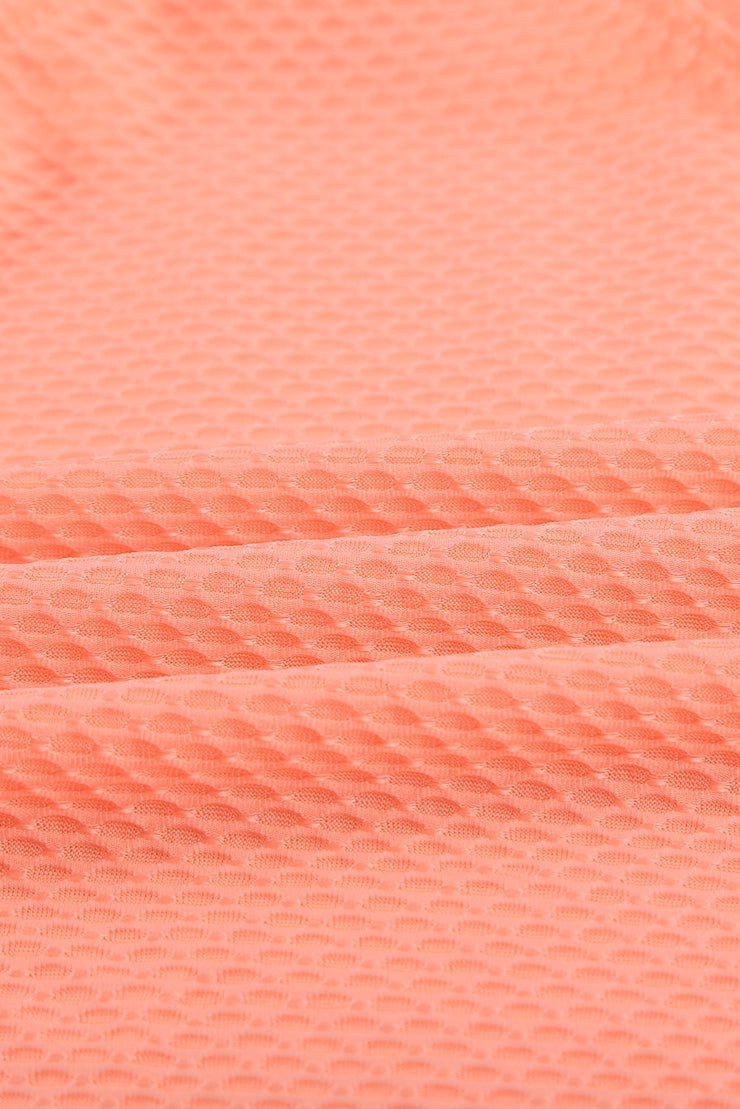 Orange Printed Splicing Racerback Tankini