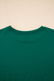 Evergreen Varsity Stripe Detail Drop Shoulder Pullover Mini Skirt Set