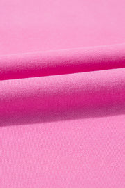 Bonbon Striped Accent Pullover and Shorts Two Piece Casual Set