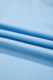 Myosotis V Neck Drop Shoulder Tee and Patchwork Drawstring Shorts Set