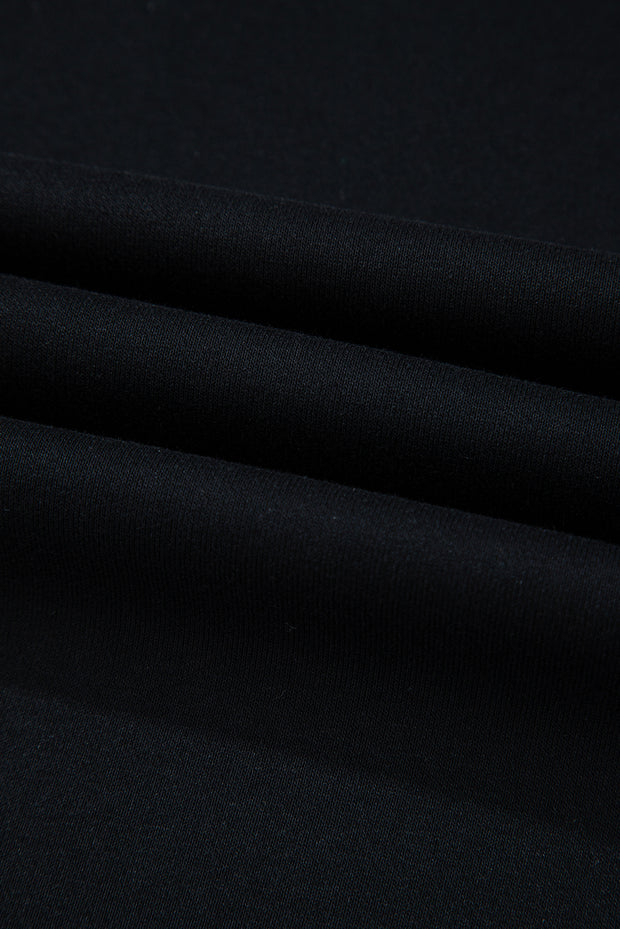 Black Rainbow Raglan Sleeve Crew Neck Plus Size Sweatshirt